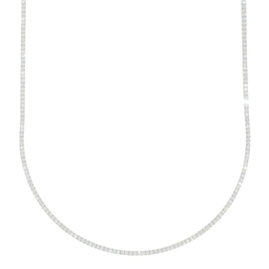Woman's Tennis Chain - 14K Gold - White Gold - 16" inches