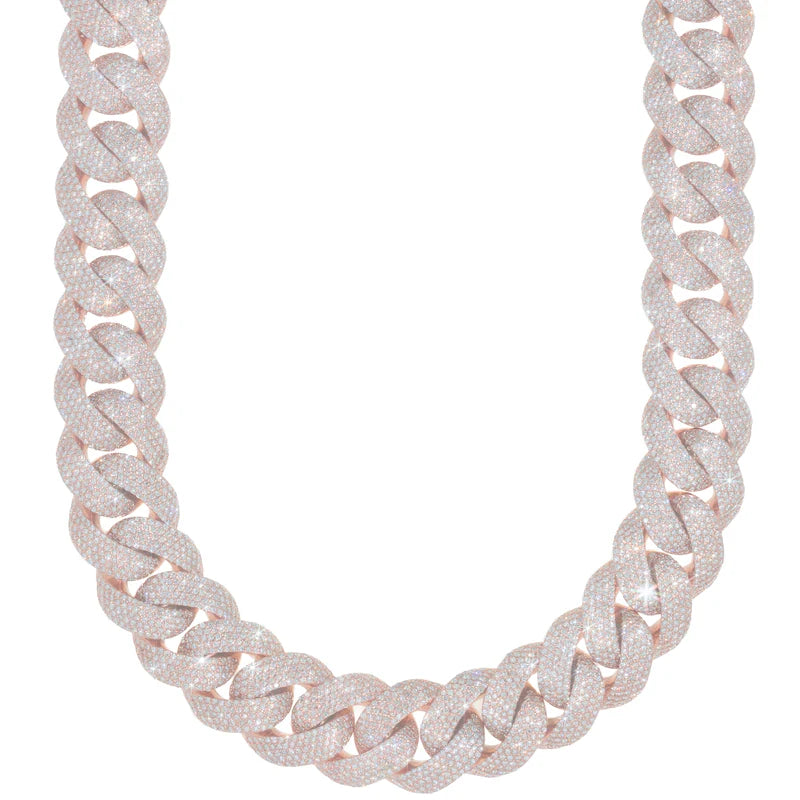 Cuban Link Chain - 10K Gold - Rose Gold 580.30 G - DIA 43.30 Ct - 22" inches