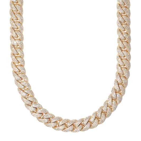Cuban Link Chain - 10K Gold - Yellow Gold 326.80G - DIA 49.13Ct - 22" inches