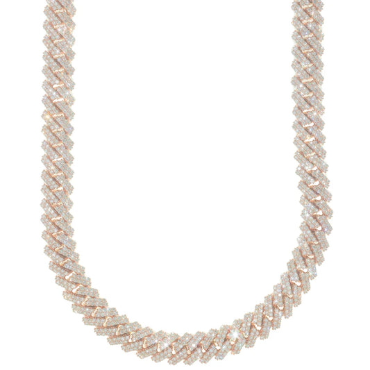 Cuban Link Chain - 10K Gold - Rose Gold 359.40 G - DIA 38.80CT - 22" inches