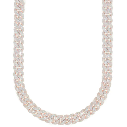 Cuban Link Chain - 10K Gold - Rose Gold 188.80G - DIA 35.16CT - 22" inches