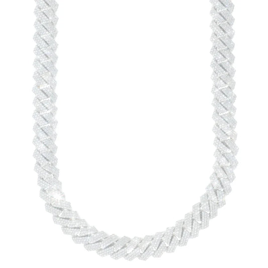 Cuban Link Chain - 10K Gold - White Gold 359.4G- DIA 38.80CT - 22" inches