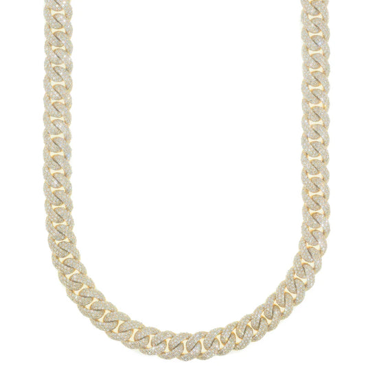 Cuban Link Chain - 10K Gold - Yellow Gold 192G - DIA 22.88CT - 22" inches