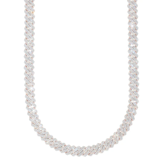 Cuban Link Chain - 10K Gold - Rose Gold 184.10G - DIA 26.98CT - 23" inches