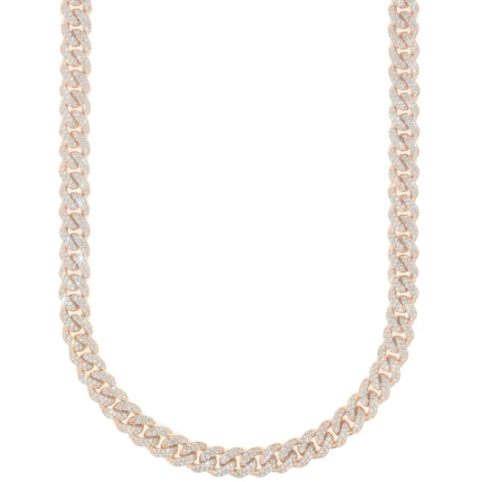 Cuban Link Chain - 10K Gold - Rose Gold 166.7 G - DIA 17.58 ct - 22" inches