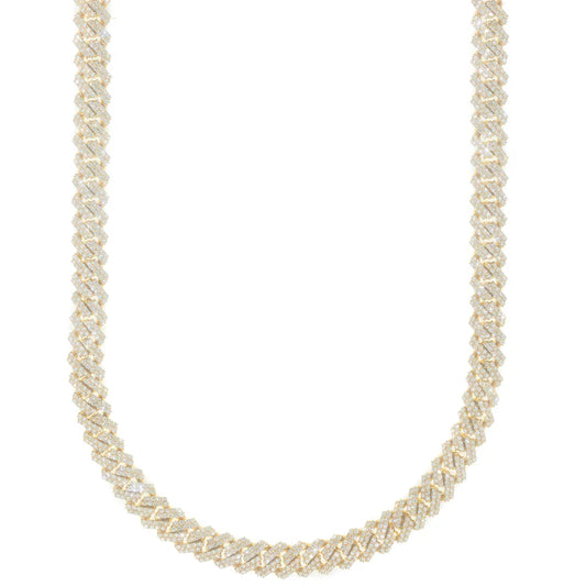 Cuban Link Chain - 10K Gold - Yellow Gold 134.6 G - DIA 18.20 ct - 22" inches