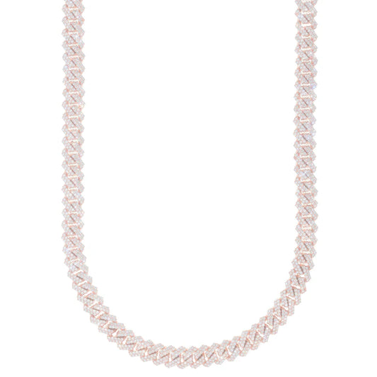 Cuban Link Chain - 10K Gold - Rose Gold 149.9 G - DIA 18.20 ct - 22" inches