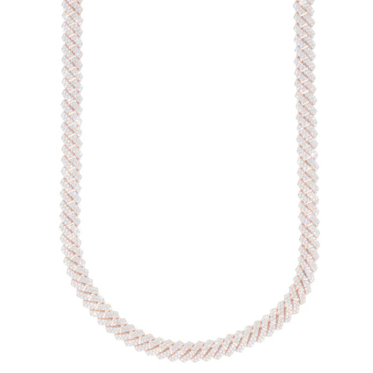 Cuban Link Chain - 14K Gold - Rose Gold 134 G - DIA 20.00 ct - 23" inches