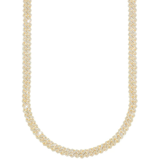 Cuban Link Chain - 14K Gold - Yellow Gold 103.1 G - DIA 13.48 ct - 20" inches
