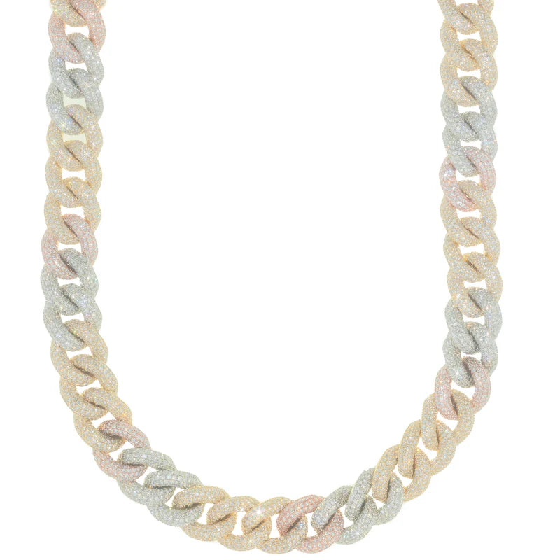 Infinity Link Chain - 14K Gold - Rose/White/Yellow Gold - 383G - DIA 69.9CT - 23" inches