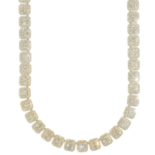 Baguette Chain - 10K Gold - Yellow Gold - 105.80G - DIA 34.80CT - 20" inches
