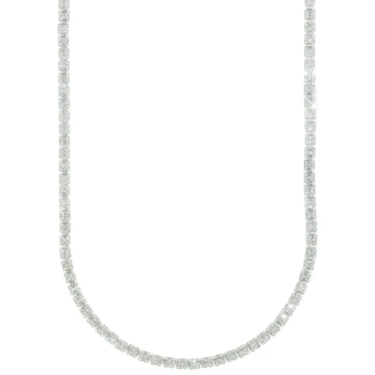 Baguette Chain - 10K Gold - White Gold - 52.50G - DIA 20.00 CT - 22" inches