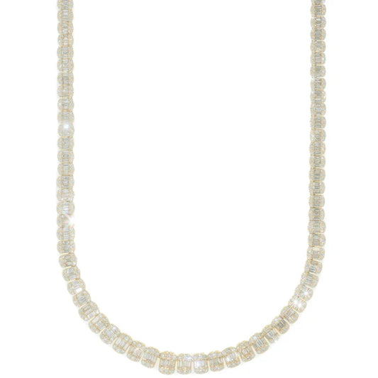 Baguette Chain - 14K Gold - Yellow Gold - 72.40 G - DIA 21.90 CT - 20" inches