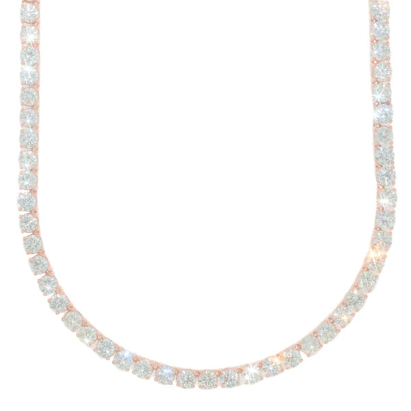 Rose Gold Tennis Chain - 14K Gold - DIA 63.75CT - 66.50G - 20" inches