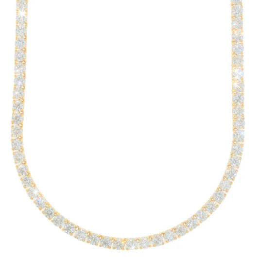 Yellow Gold Tennis Chain - 14K Gold - DIA55.11CT - 75.9G- 22" inches