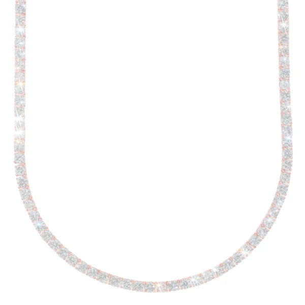 Rose Gold Tennis Chain - 14K Gold - DIA30.24 CT - 36.0G - 24" inches