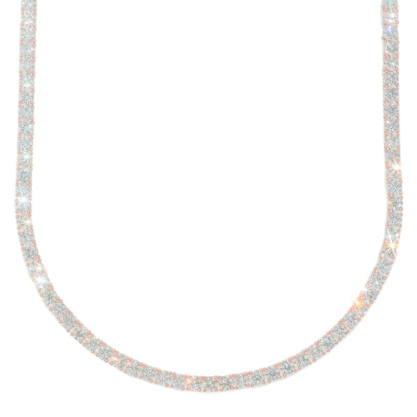 Rose Gold Tennis Chain - 14K Gold - DIA34.90CT - 37.9G - 22" inches