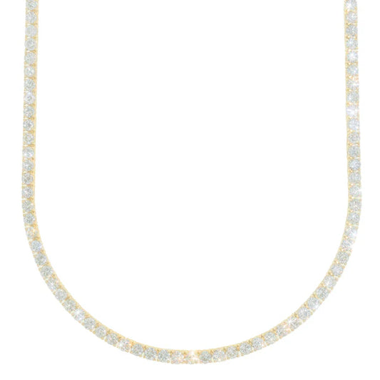Yellow Gold Tennis Chain - 14K Gold - DIA28.52CT - 52.60G - 20" inches