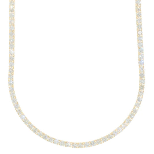 Yellow Gold Tennis Chain - 14K Gold - DIA28.66CT - 43.50G - 20" inches