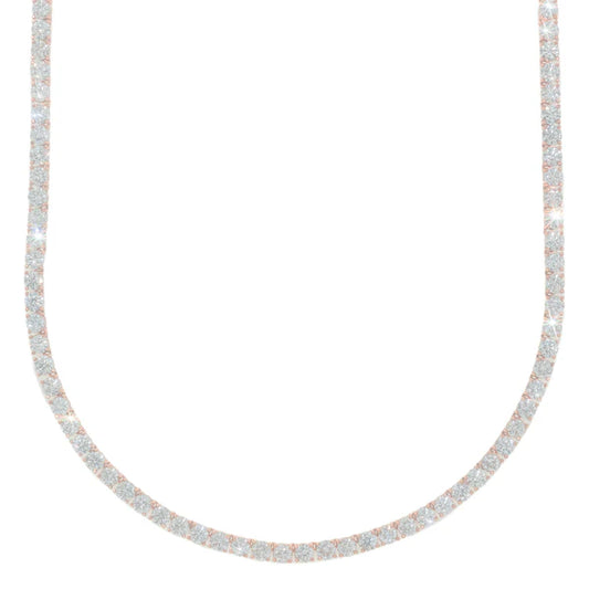Rose Gold Tennis Chain - 14K Gold - DIA28.08CT - 35.50G - 25" inches