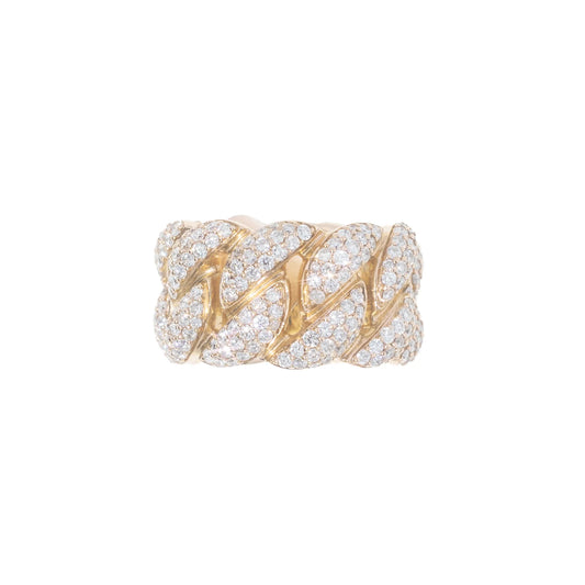 Cuban Link Ring - 14K - Rose Gold 17.2g - D 4.50 CT