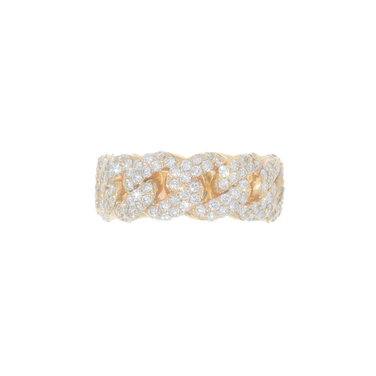Cuban Link Ring - 14K - Yellow Gold 17.5g - D 3.90 CT