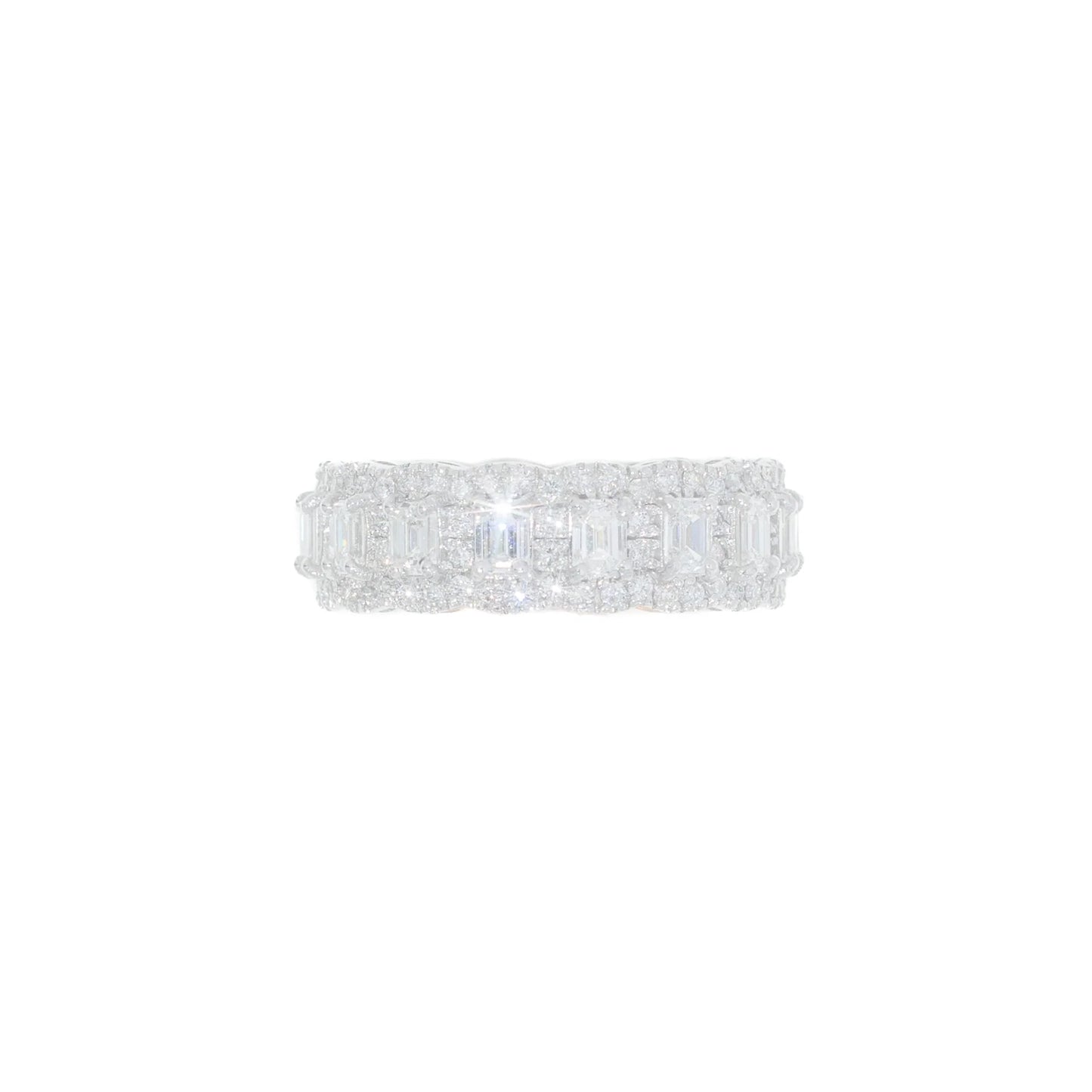 Eternity Ring - 14K - White Gold 5.78g - D 3.70 CT