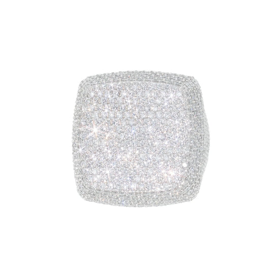 Ring With Diamonds - 10K - White Gold 28.3g - D 11.51 CT