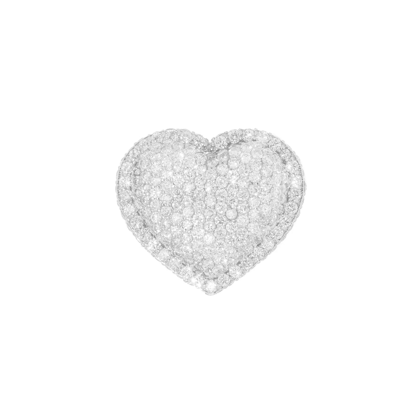 Heart Ring - 14K - White Gold 27.50g - D 4.29 CT