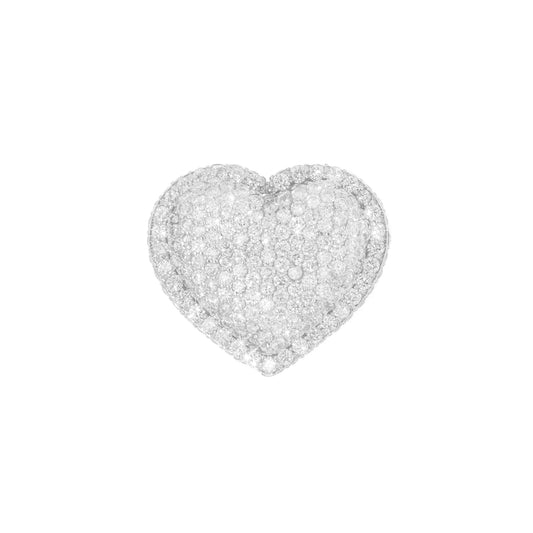 Heart Ring - 14K - White Gold 27.50g - D 4.29 CT