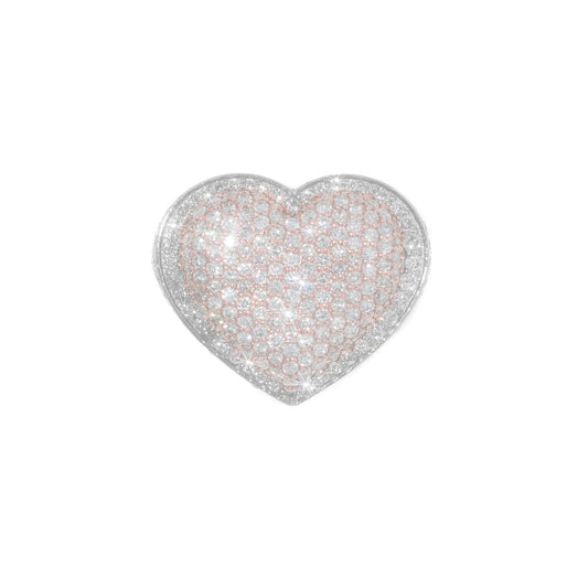 Heart Ring - 14K - White / Rose Gold 31.70g - D 5.54 CT