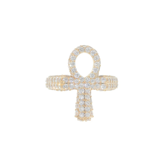 Cross Ring - 14K - Yellow Gold 8.90g - D 4.23 CT
