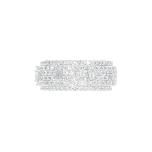 Ring With Diamonds – 14K – White Gold 14.40 g – D 5.35 CT