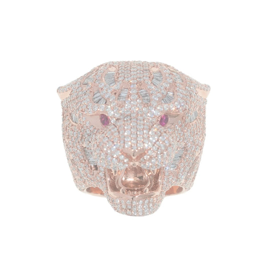 Tiger Ring – 14K – Rose Gold 41.0g – D 8.05 CT