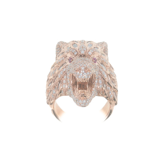 Wolf Ring – 14K – Rose Gold 44 g – D 3.55  CT