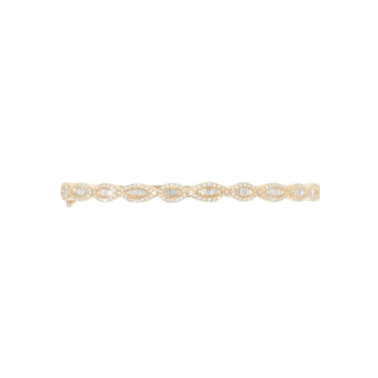 Bangle With Diamond's & Baguette's - 18K - White Gold 16.40g - D 1.12 CT