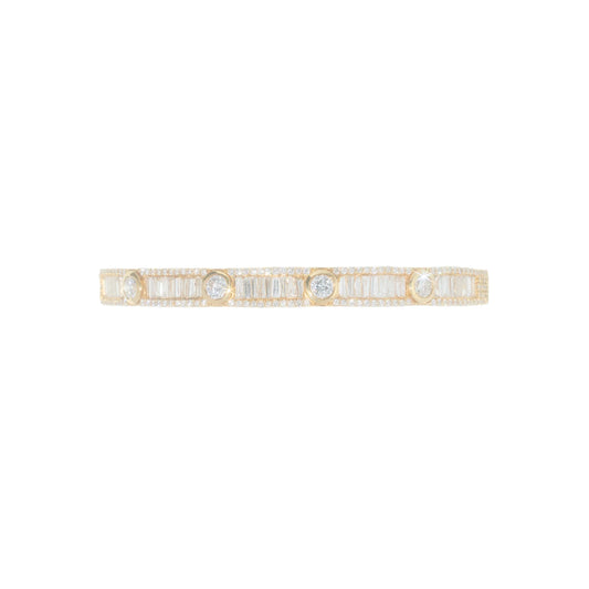 Bangle With Diamond's & Baguette's - 18K - Yellow Gold 18.7g - D 3.37 CT