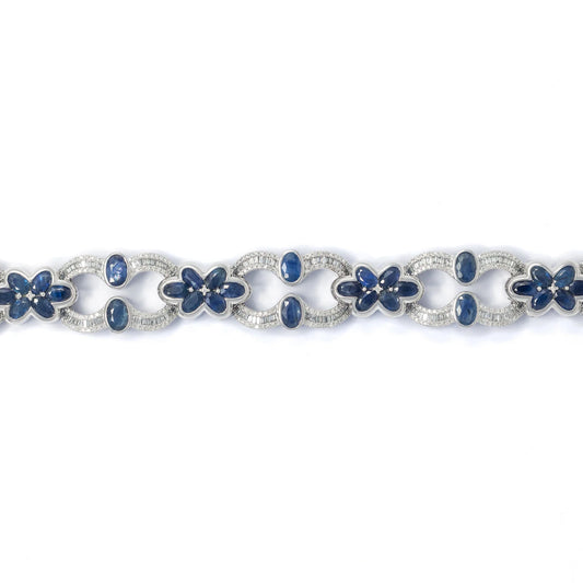 Infinity Bracelet With Diamond's & Ruby's - 10K - White Gold 60.00g - D 5.37 ct / R 15.65 ct - 8 inches