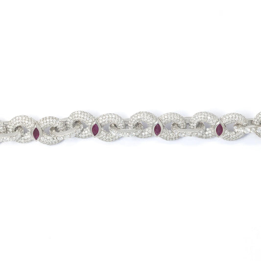Infinity Bracelet - 14K - White Gold 52.00 g - D 15.23 ct - 8 inches