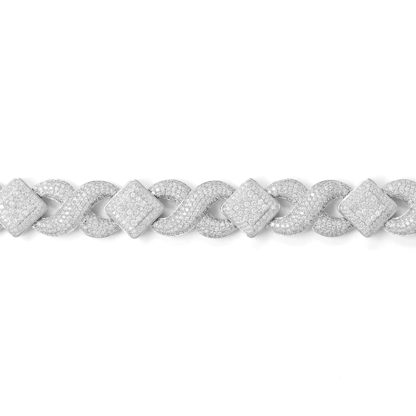 Infinity Bracelet With Diamonds – 10K – White Gold 75.10 g – D 12.26 ct – 8 inches