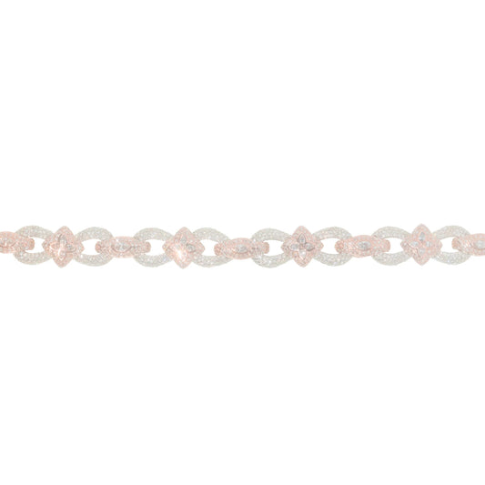 Infinity Bracelet With Pear & Oval Diamond's - 10K - White / Rose Gold 56.20 g - D 6.64 ct - 8 inches