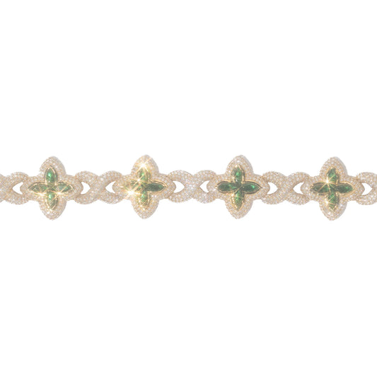 Infinity Link Bracelet - 10K - Yellow Gold 50g - D 21.50 CT - 8 inches