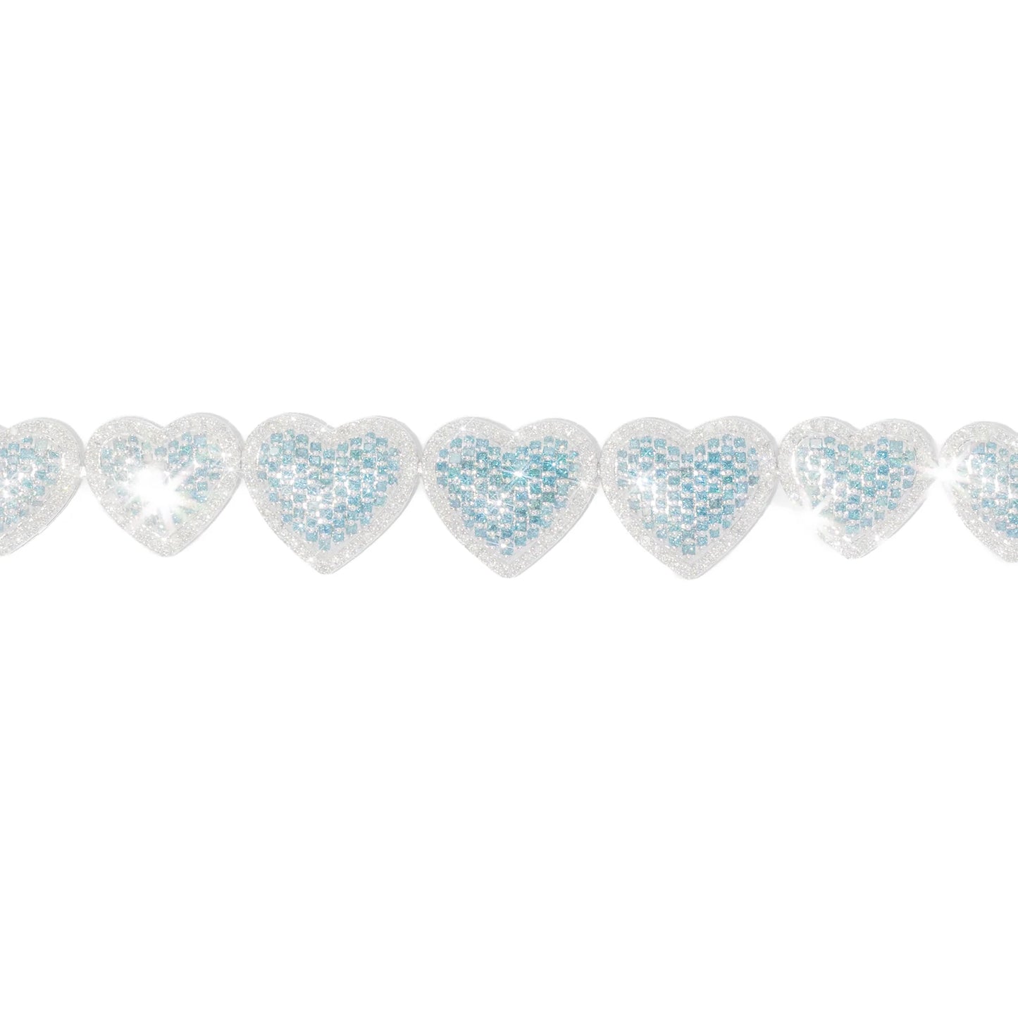 Heart Bracelet With Diamonds - 10K - Yellow / White / Rose Gold 24.45g - D 1.61 CT / S 4.52 CT - 7.5 inches