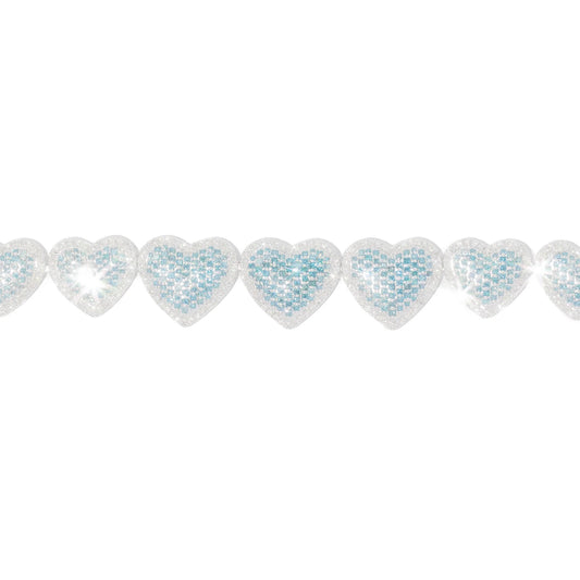 Heart Bracelet With Diamonds - 10K - Yellow / White / Rose Gold 24.45g - D 1.61 CT / S 4.52 CT - 7.5 inches