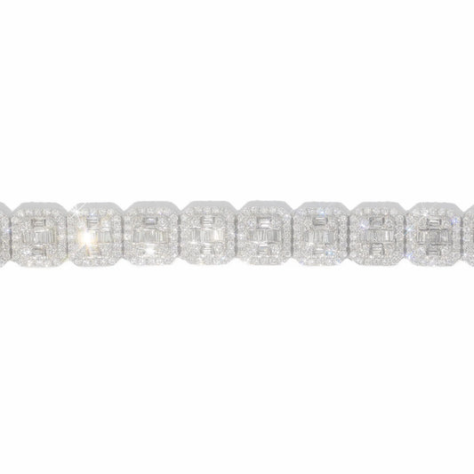 Baguette Diamond Bracelet - 14K - Yellow / White / Rose Gold 50.80g - D 9.37 CtW - 7.5 inches