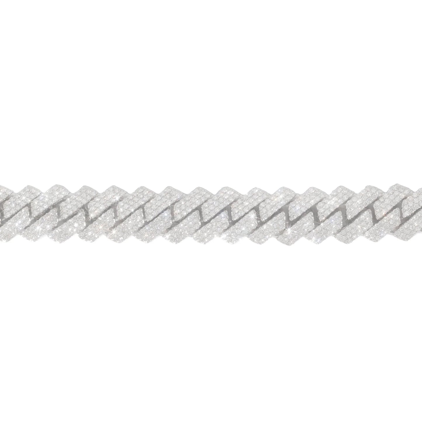 Cuban Link Bracelet - 10kt - Yellow / White / Rose Gold 99.70g - D 14.20 ct - 8 inches