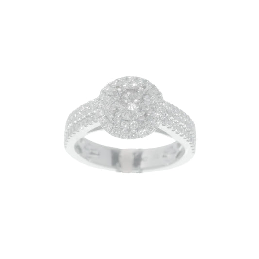 Engagement Ring – 18K – White Gold 5.70 g – D 0.68 CT / Center 0.73 CT