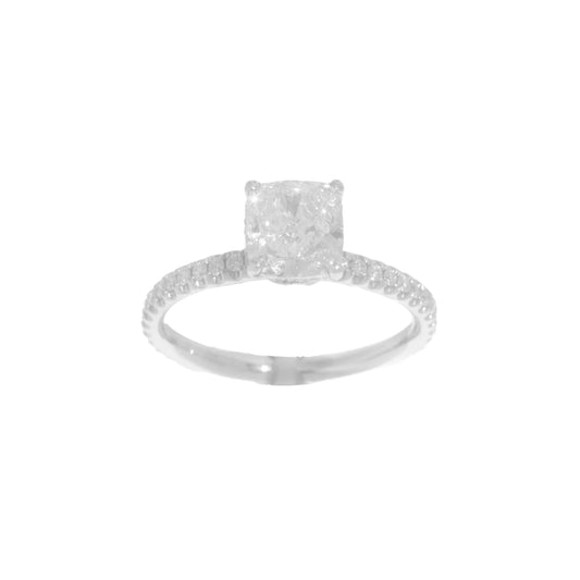 Engagement Ring – 18K – White Gold 2.3 g – D 1.50 CT