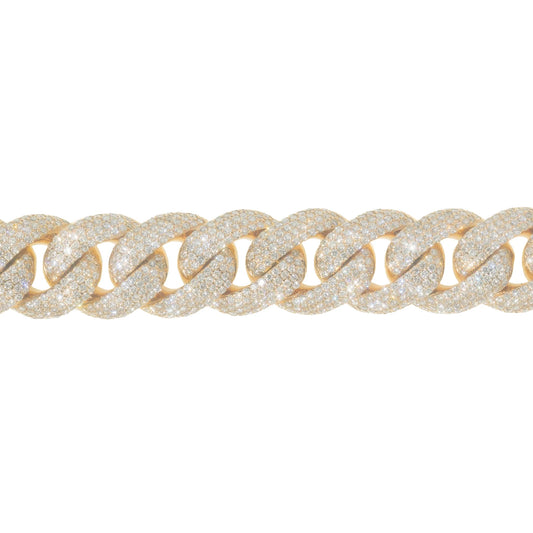 Cuban Link Bracelet - 14kt - Yellow Gold 236.2g - D 21.31ct - 8 inches