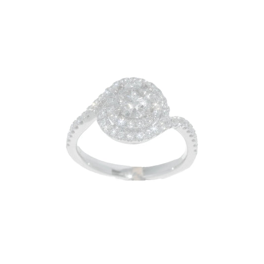 Engagement Ring – 18K – White Gold 4.30 g – D 0.46 CT / Cnt 0.87 CT